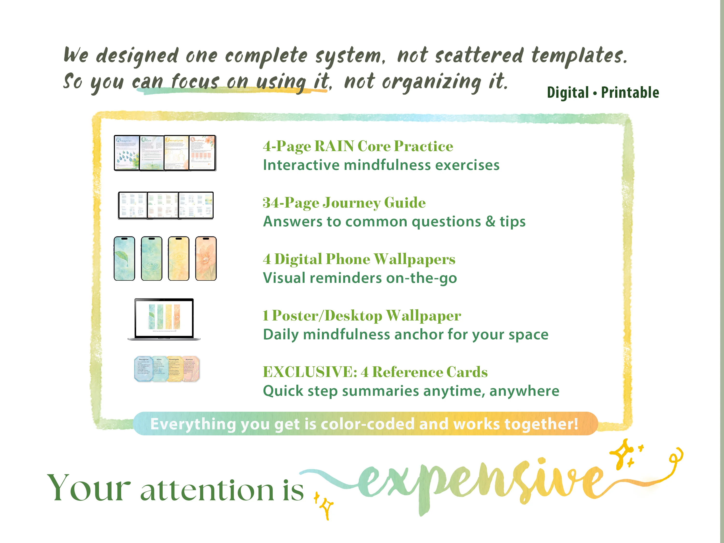 RAIN Journey workbook page 5 - visual mindfulness practice for ADHD